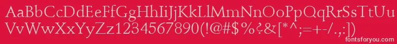 StempelSchneidlerLtRoman-Schriftart – Rosa Schriften auf rotem Hintergrund