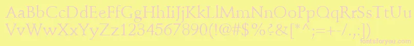 StempelSchneidlerLtRoman Font – Pink Fonts on Yellow Background