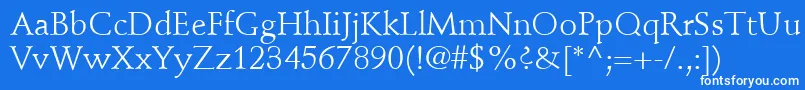 StempelSchneidlerLtRoman-fontti – valkoiset fontit sinisellä taustalla