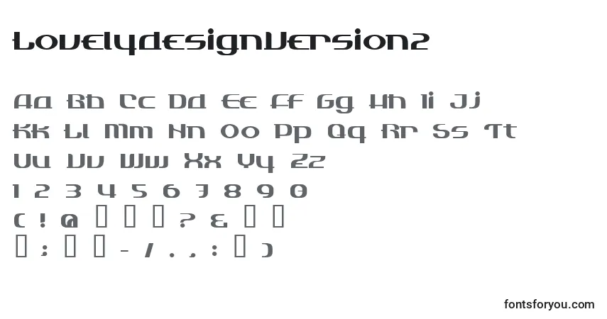 Czcionka LovelydesignVersion2 – alfabet, cyfry, specjalne znaki