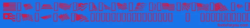 Looka Font – Red Fonts on Blue Background