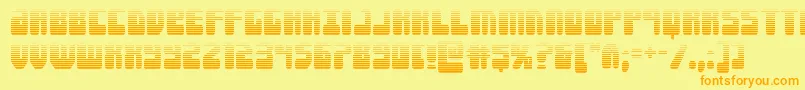 Forcemajeuregrad-Schriftart – Orangefarbene Schriften auf gelbem Hintergrund