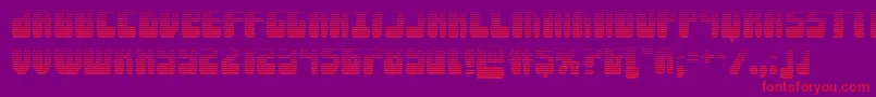 フォントForcemajeuregrad – 紫の背景に赤い文字