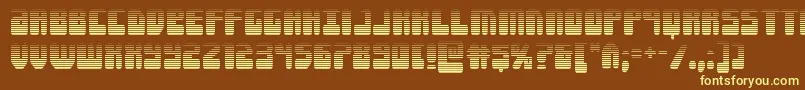 Forcemajeuregrad-Schriftart – Gelbe Schriften auf braunem Hintergrund