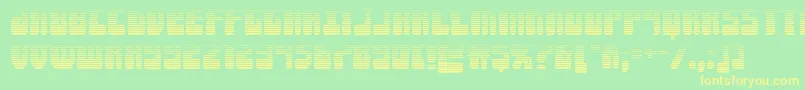 フォントForcemajeuregrad – 黄色の文字が緑の背景にあります