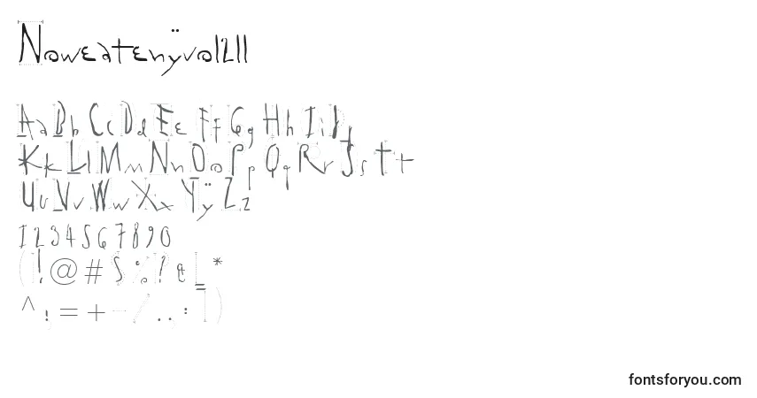 Schriftart Noweatenyvol2ll – Alphabet, Zahlen, spezielle Symbole