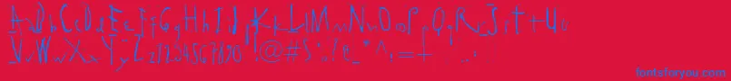 Noweatenyvol2ll-Schriftart – Blaue Schriften auf rotem Hintergrund