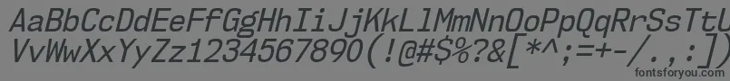 Nk57MonospaceScRgIt-Schriftart – Schwarze Schriften auf grauem Hintergrund