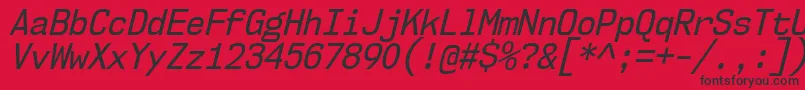 Nk57MonospaceScRgIt Font – Black Fonts on Red Background