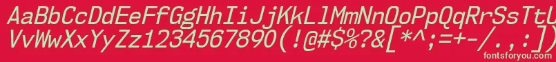 More about Nk57MonospaceScRgIt Font Nk57MonospaceScRgIt Font – Green Fonts on Red Background
