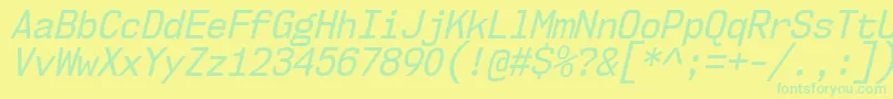 Nk57MonospaceScRgIt-Schriftart – Grüne Schriften auf gelbem Hintergrund