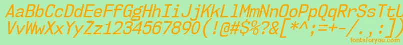 Nk57MonospaceScRgIt Font – Orange Fonts on Green Background