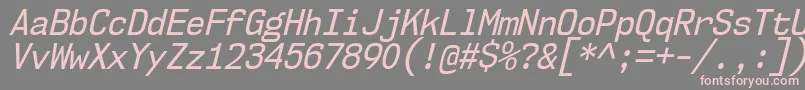 Nk57MonospaceScRgIt Font – Pink Fonts on Gray Background