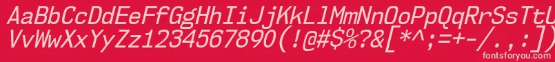 フォントNk57MonospaceScRgIt – 赤い背景にピンクのフォント
