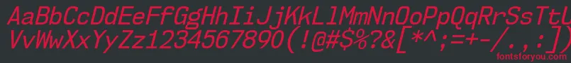 Nk57MonospaceScRgIt Font – Red Fonts on Black Background