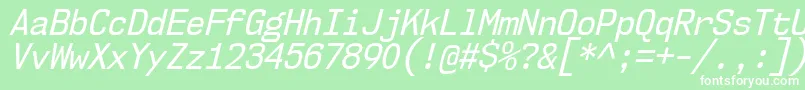 フォントNk57MonospaceScRgIt – 緑の背景に白い文字