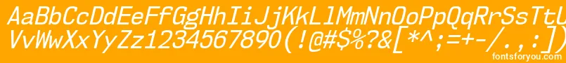 フォントNk57MonospaceScRgIt – オレンジの背景に白い文字