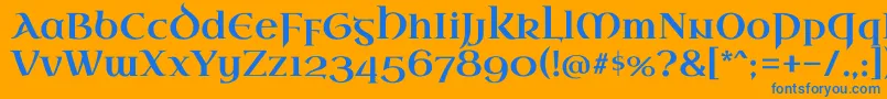 UncialantiquaRegular Font – Blue Fonts on Orange Background