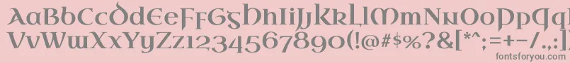 UncialantiquaRegular-Schriftart – Graue Schriften auf rosa Hintergrund