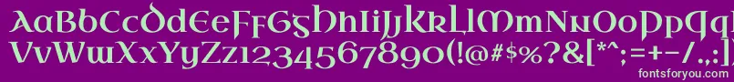 UncialantiquaRegular Font – Green Fonts on Purple Background
