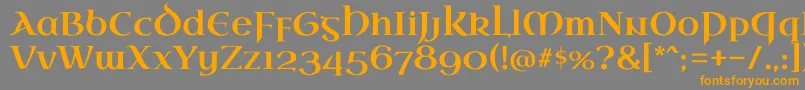 Шрифт UncialantiquaRegular – оранжевые шрифты на сером фоне