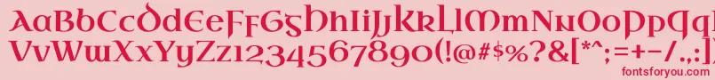 UncialantiquaRegular-Schriftart – Rote Schriften auf rosa Hintergrund
