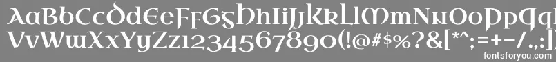 フォントUncialantiquaRegular – 灰色の背景に白い文字