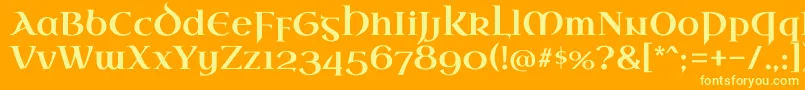 UncialantiquaRegular Font – Yellow Fonts on Orange Background