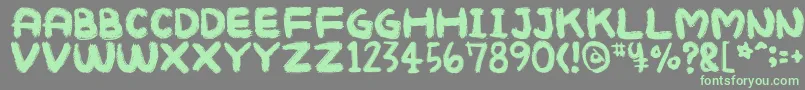 Mukokusekikitchen Font – Green Fonts on Gray Background