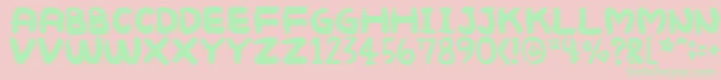 Mukokusekikitchen Font – Green Fonts on Pink Background