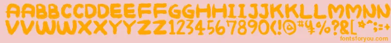 Mukokusekikitchen Font – Orange Fonts on Pink Background