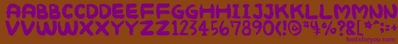 Mukokusekikitchen Font – Purple Fonts on Brown Background