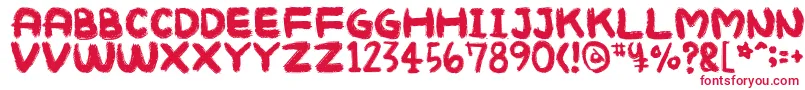 Mukokusekikitchen Font – Red Fonts on White Background