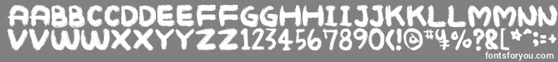 Mukokusekikitchen Font – White Fonts on Gray Background