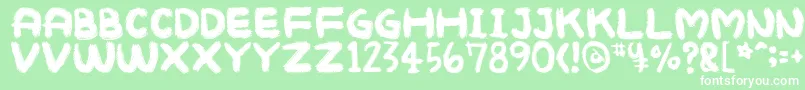 Mukokusekikitchen Font – White Fonts on Green Background