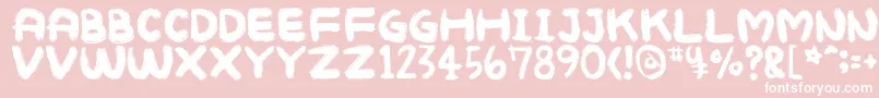 Mukokusekikitchen Font – White Fonts on Pink Background