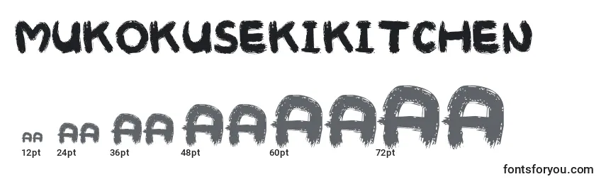 Mukokusekikitchen Font Sizes