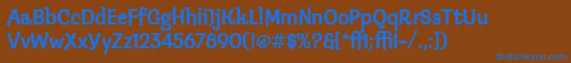 KleptoItcTt Font – Blue Fonts on Brown Background