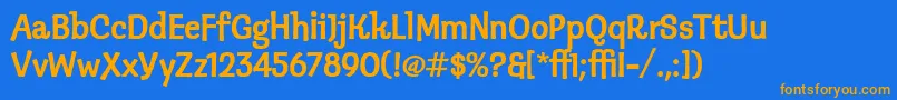 KleptoItcTt Font – Orange Fonts on Blue Background