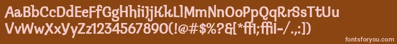 フォントKleptoItcTt – 茶色の背景にピンクのフォント