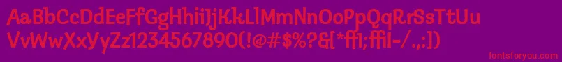 フォントKleptoItcTt – 紫の背景に赤い文字