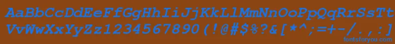 Weitere Informationen zur CourierNewПолужирныйКурсив-Schriftart CourierNewПолужирныйКурсив-Schriftart – Blaue Schriften auf braunem Hintergrund