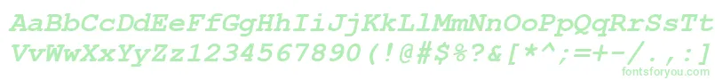 Więcej informacji o czcionce CourierNewПолужирныйКурсив Czcionka CourierNewПолужирныйКурсив – zielone czcionki na białym tle