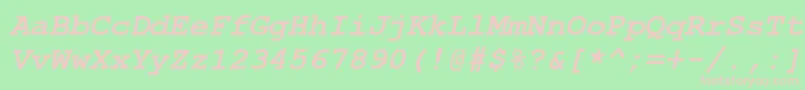 CourierNewРџРѕР»СѓР¶РёСЂРЅС‹Р№РљСѓСЂСЃРёРІ Font – Pink Fonts on Green Background