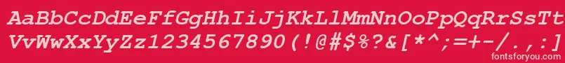 fuente CourierNewРџРѕР»СѓР¶РёСЂРЅС‹Р№РљСѓСЂСЃРёРІ – Fuentes Rosadas Sobre Fondo Rojo