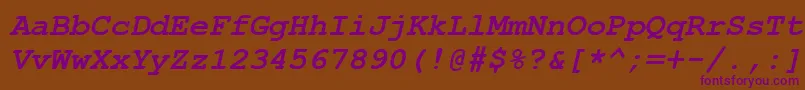 Шрифт CourierNewРџРѕР»СѓР¶РёСЂРЅС‹Р№РљСѓСЂСЃРёРІ – фиолетовые шрифты на коричневом фоне