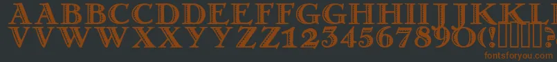 Matador-fontti – ruskeat fontit mustalla taustalla