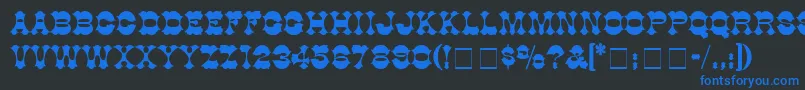 Cottage Font – Blue Fonts on Black Background