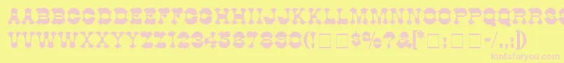 Cottage Font – Pink Fonts on Yellow Background