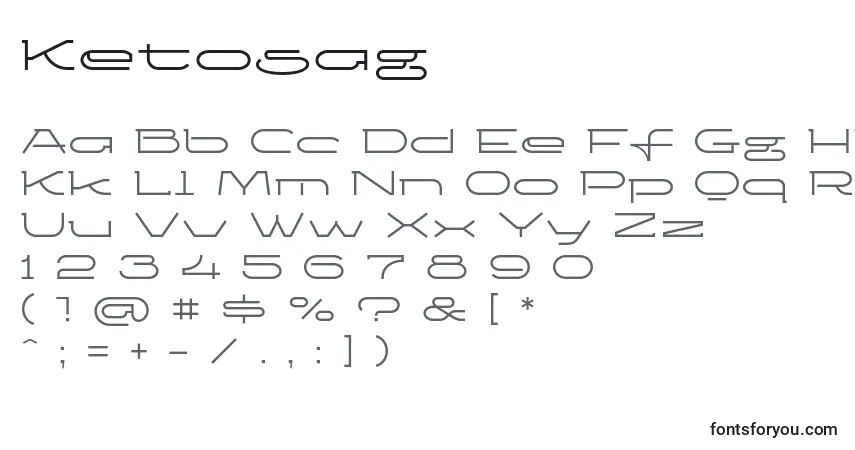 Schriftart Ketosag – Alphabet, Zahlen, spezielle Symbole